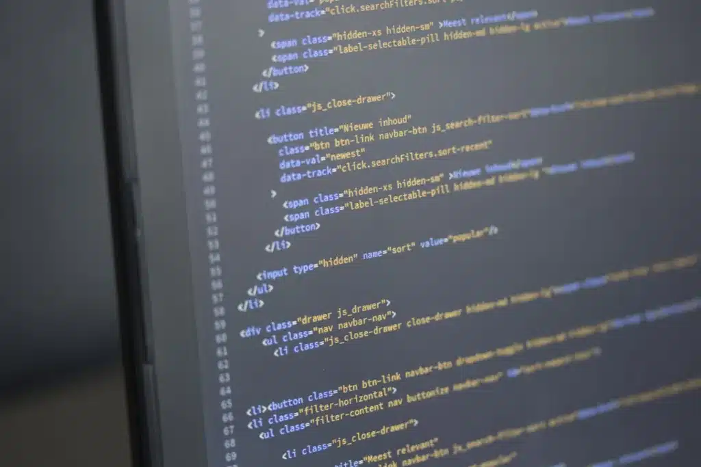 Programmacode op een computerscherm