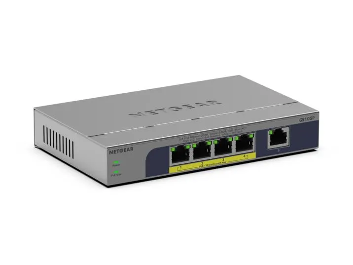 NETGEAR GS105P Unmanaged Gigabit Ethernet (10/100/1000) Power over Ethernet (PoE)