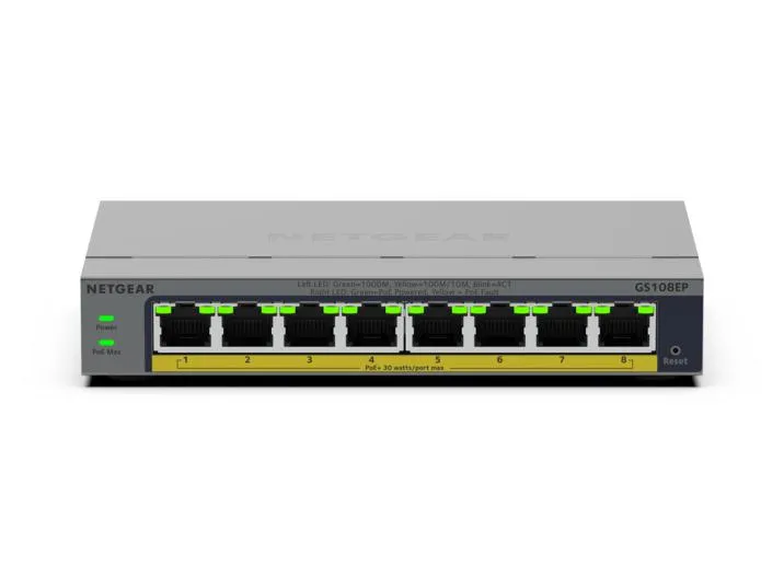 NETGEAR GS108EP Managed L2/L3 Gigabit Ethernet (10/100/1000) Power over Ethernet – afbeelding 2
