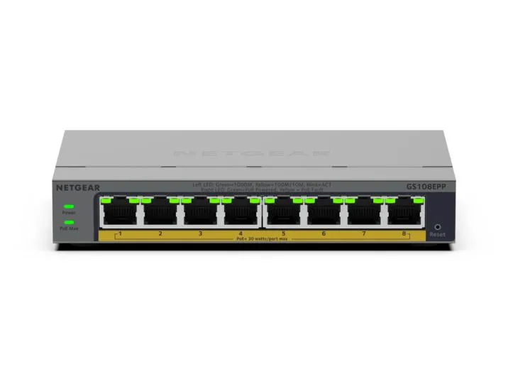 NETGEAR GS108EPP Unmanaged Gigabit Ethernet (10/100/1000) Power over Ethernet (PoE) – afbeelding 2
