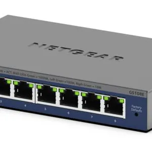 NETGEAR GS108Ev4 Unmanaged L2/L3 Gigabit Ethernet (10/100/1000) Grijs