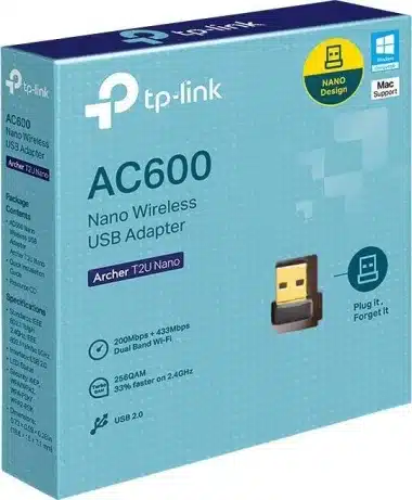 AC600 Nano Wi-Fi USB Adapter 433Mbps at5GHz + 200Mbps at 2.4GHz USB 2.0 – afbeelding 2