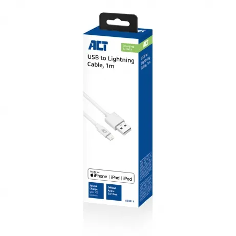 ACT 1 meter USB naar Lightning laad/data kabel – afbeelding 4