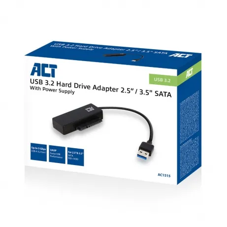 ACT 2,5 inch en 3,5 inch SATA HDD SSD naar USB 3.2 Gen1 adapterkabel – afbeelding 2