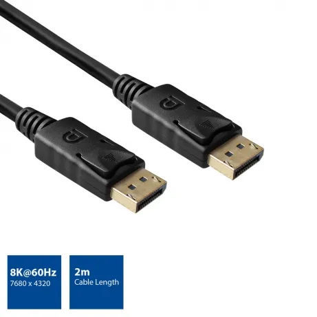 ACT 2 meter Displayport 1.4 8K aansluitkabel male - male – afbeelding 2