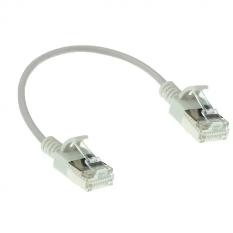 ACT Grijze 0,15 meter LSZH U/FTP CAT6A datacenter slimline patchkabel snagless met RJ45 connectoren – afbeelding 2