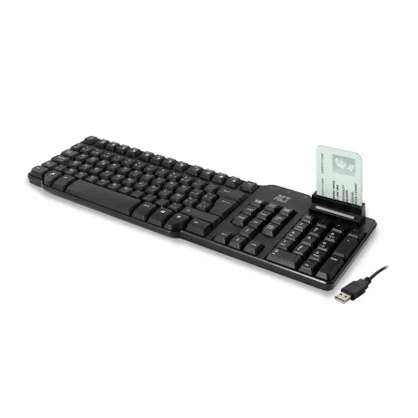 ACT Keyboard Belgium lay-out USB Smart Card ID Reader – afbeelding 2