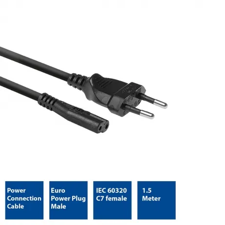 ACT Netsnoer Euro male - C7 female zwart 1,5 m – afbeelding 2
