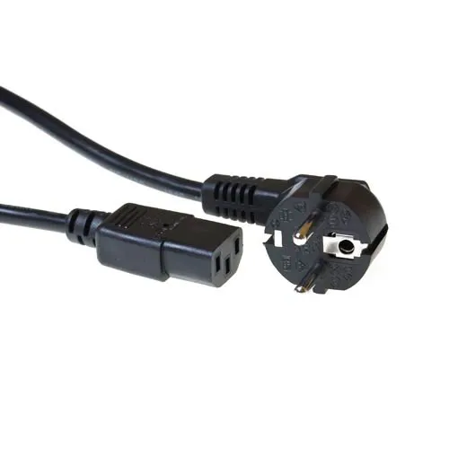 ACT Stroomkabel randaarde stekker CEE7/7 male (haaks) - C13 zwart 1,50 m – afbeelding 2