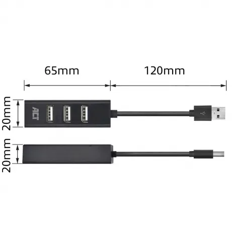ACT USB 2.0 Hub mini 4 port – afbeelding 2