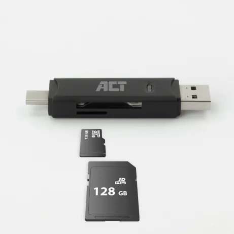 ACT USB 3.1 Gen1 (USB 3.0) Card Reader SD and Micro SD – afbeelding 2
