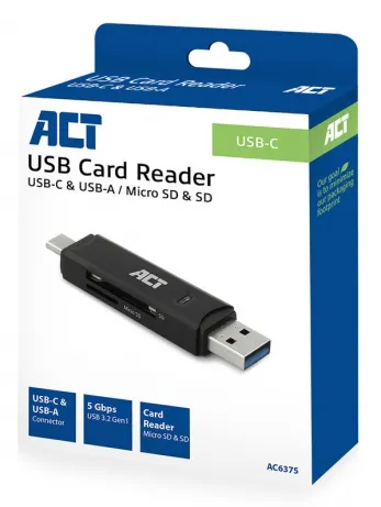 ACT USB 3.1 Gen1 (USB 3.0) Card Reader SD and Micro SD – afbeelding 3