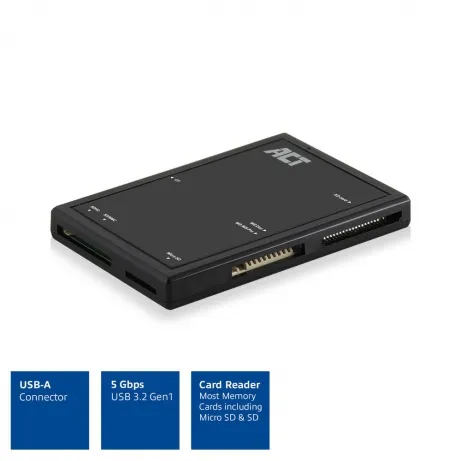 ACT USB 3.1 Gen1 (USB 3.0) Multi Card Reader – afbeelding 2