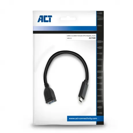 ACT USB 3.2 Gen2 OTG kabel C male - A female 0,2 meter – afbeelding 2