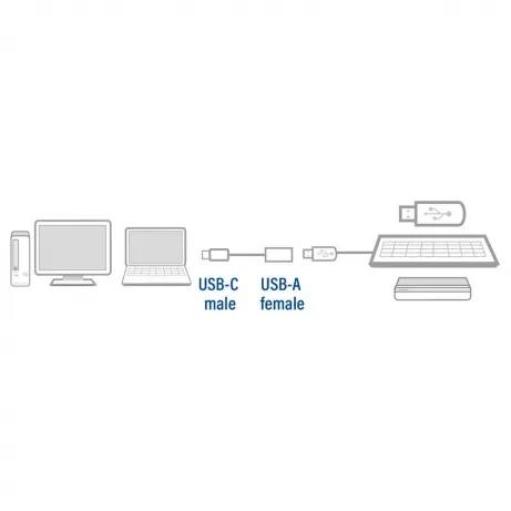 ACT USB 3.2 Gen2 OTG kabel C male - A female 0,2 meter – afbeelding 3