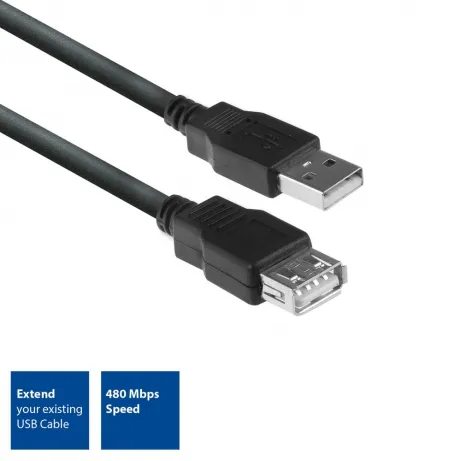 ACT USB-A 2.0 male - USB-A female 1,8 m – afbeelding 2