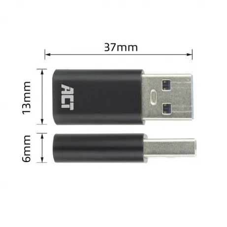 ACT USB-A male naar USB-C female adapter – afbeelding 2