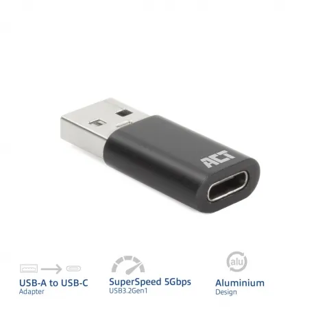 ACT USB-A male naar USB-C female adapter – afbeelding 3