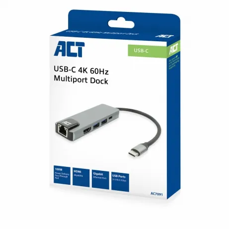 ACT USB-C 4K docking station for 1 HDMI monitor
