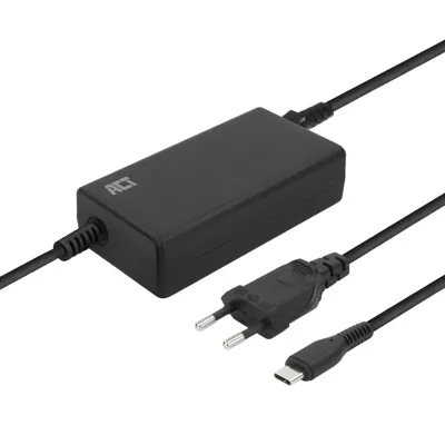 ACT USB-C laptop charger with Power Delivery profiles 65W
