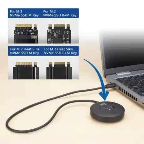 ACT M.2 NVMe/PCIe SSD dockingstation, USB-C 3.2 Gen2 – afbeelding 4