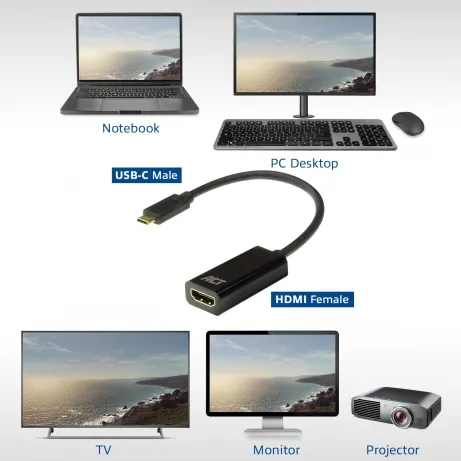 ACT USB-C naar HDMI female adapter – afbeelding 4
