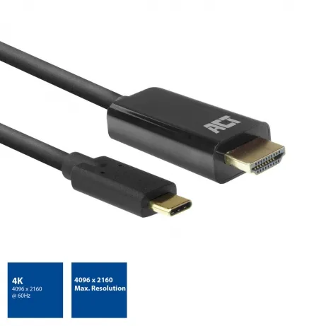 ACT USB-C naar HDMI male aansluitkabel 4K – afbeelding 2