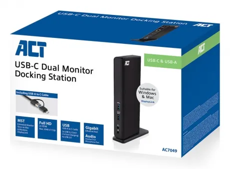 ACT USB-C / USB-A dual docking station – afbeelding 5