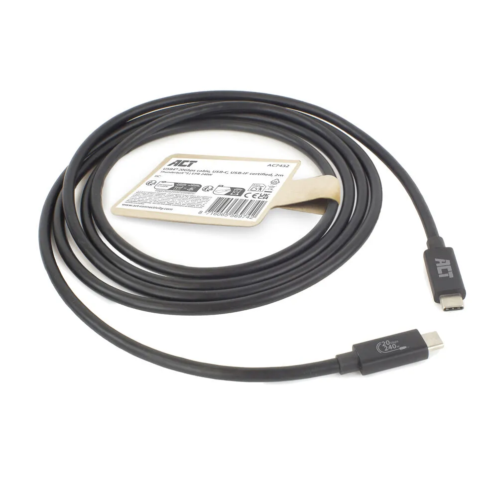 ACT USB4 20Gbps 240W USB Type-C kabel – afbeelding 4
