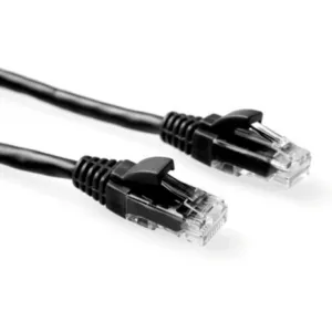 ACT Zwarte 0,5 meter U/UTP CAT6 patchkabel snagless met RJ45 connectoren