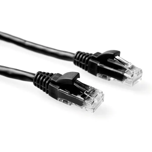ACT Zwarte 0,5 meter U/UTP CAT6 patchkabel snagless met RJ45 connectoren – afbeelding 2