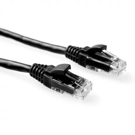 ACT Zwarte 1 meter U/UTP CAT6 patchkabel snagless met RJ45 connectoren