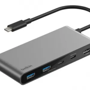 BELKIN Connect 7-in-1 USB-C Hub with Dual USB-C Ports - Silver