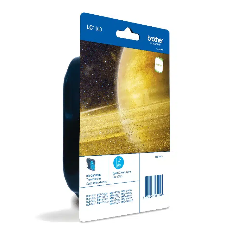 BROTHER LC-1100 inktcartridge cyaan standard capacity 7.5ml 325 pagina s 1-pack blister zonder alarm – afbeelding 2
