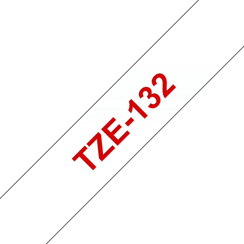 Brother TZE-132 labelprinter-tape Rood op transparant – afbeelding 3