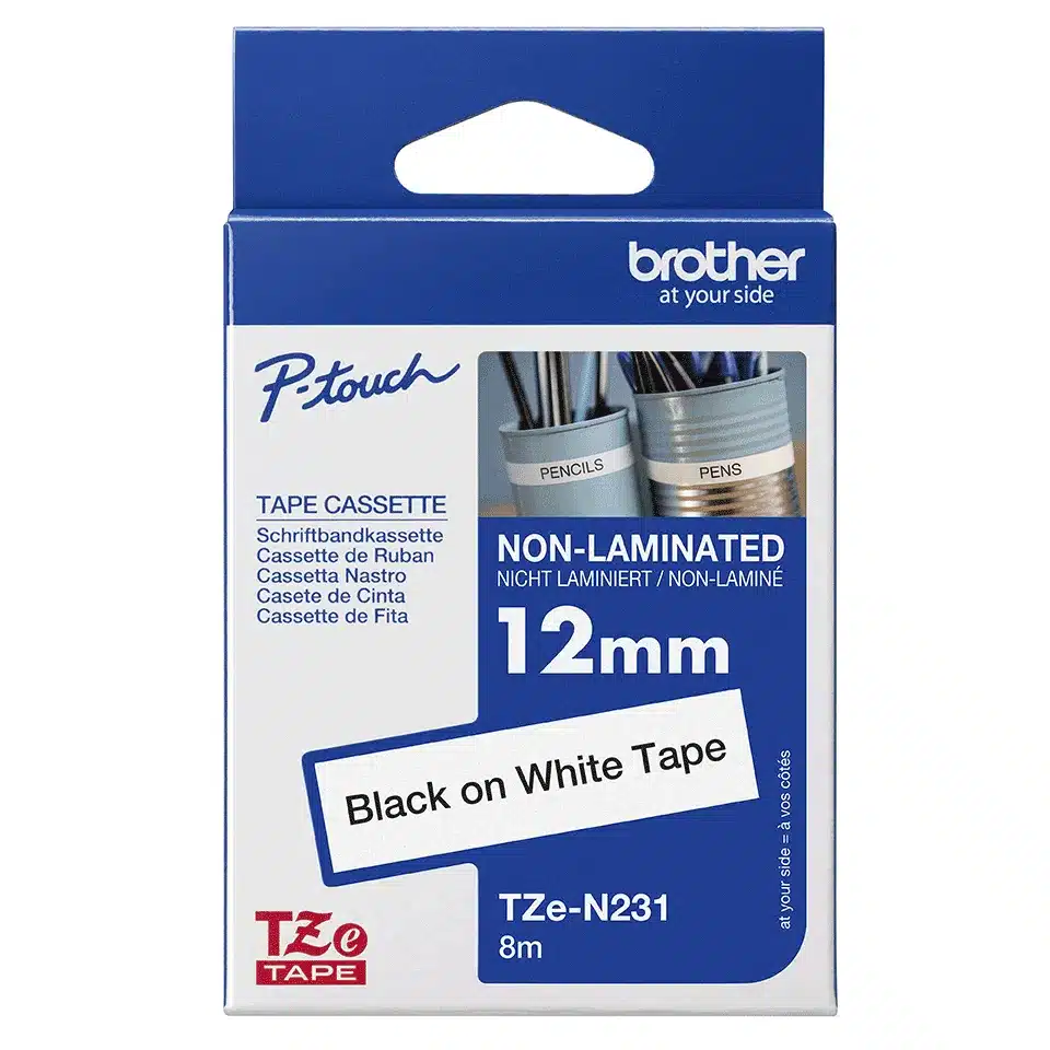Brother TZE-N231 labelprinter-tape Zwart op wit TZ – afbeelding 4