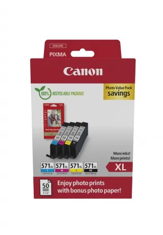 Canon CLI-571XL inktcartridge Hoog (XL) rendement Zwart, Cyaan, Magenta, Geel