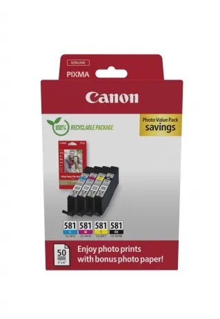 Canon CLI-581 inktcartridge Zwart, Cyaan, Magenta, Geel