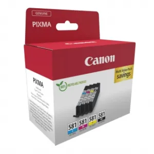 Canon CLI-581 inktcartridge Zwart, Cyaan, Magenta, Geel