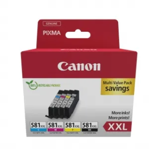 Canon CLI-581XXL inktcartridge Zwart, Cyaan, Magenta, Geel