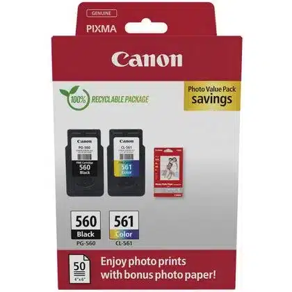 Canon PG-560 inktcartridge Zwart, Cyaan, Magenta, Geel