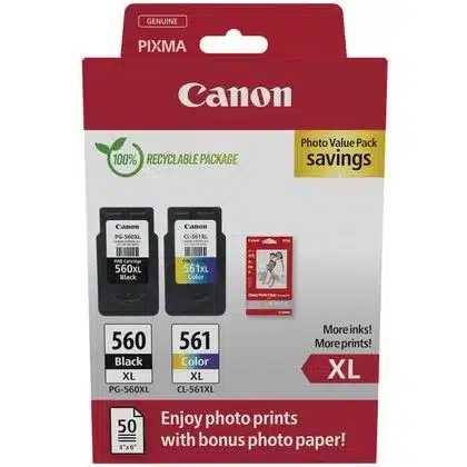 Canon PG-560XL inktcartridge Hoog (XL) rendement Zwart, Cyaan, Magenta, Geel