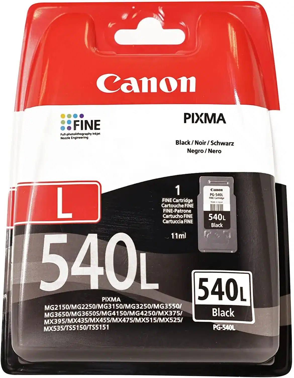 CANON PG-540L EUR Black L Ink Cartridge – afbeelding 3