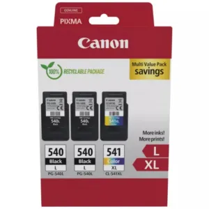 Canon PG-540LX2 inktcartridge Zwart, Cyaan, Magenta, Geel