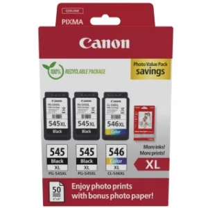 Canon PG-545XLX2 inktcartridge Hoog (XL) rendement Zwart, Cyaan, Magenta, Geel