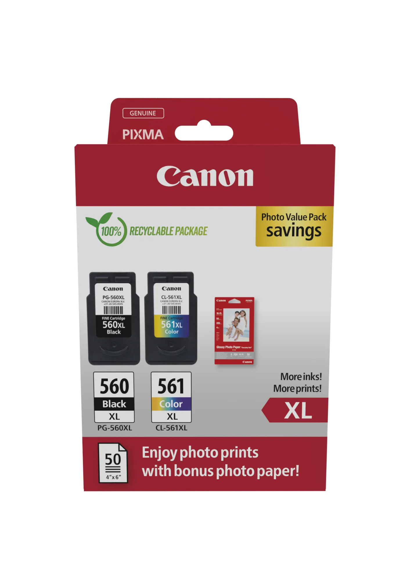 Canon PG-560XL inktcartridge Hoog (XL) rendement Zwart, Cyaan, Magenta, Geel – afbeelding 2