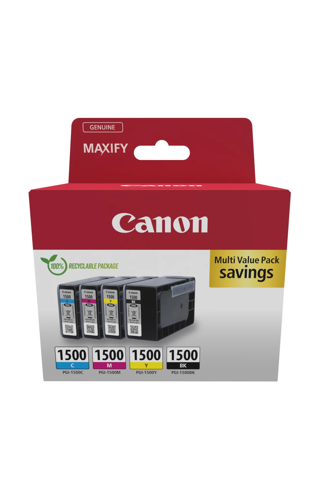 Canon PGI-1500 inktcartridge Zwart, Cyaan, Magenta, Geel – afbeelding 2