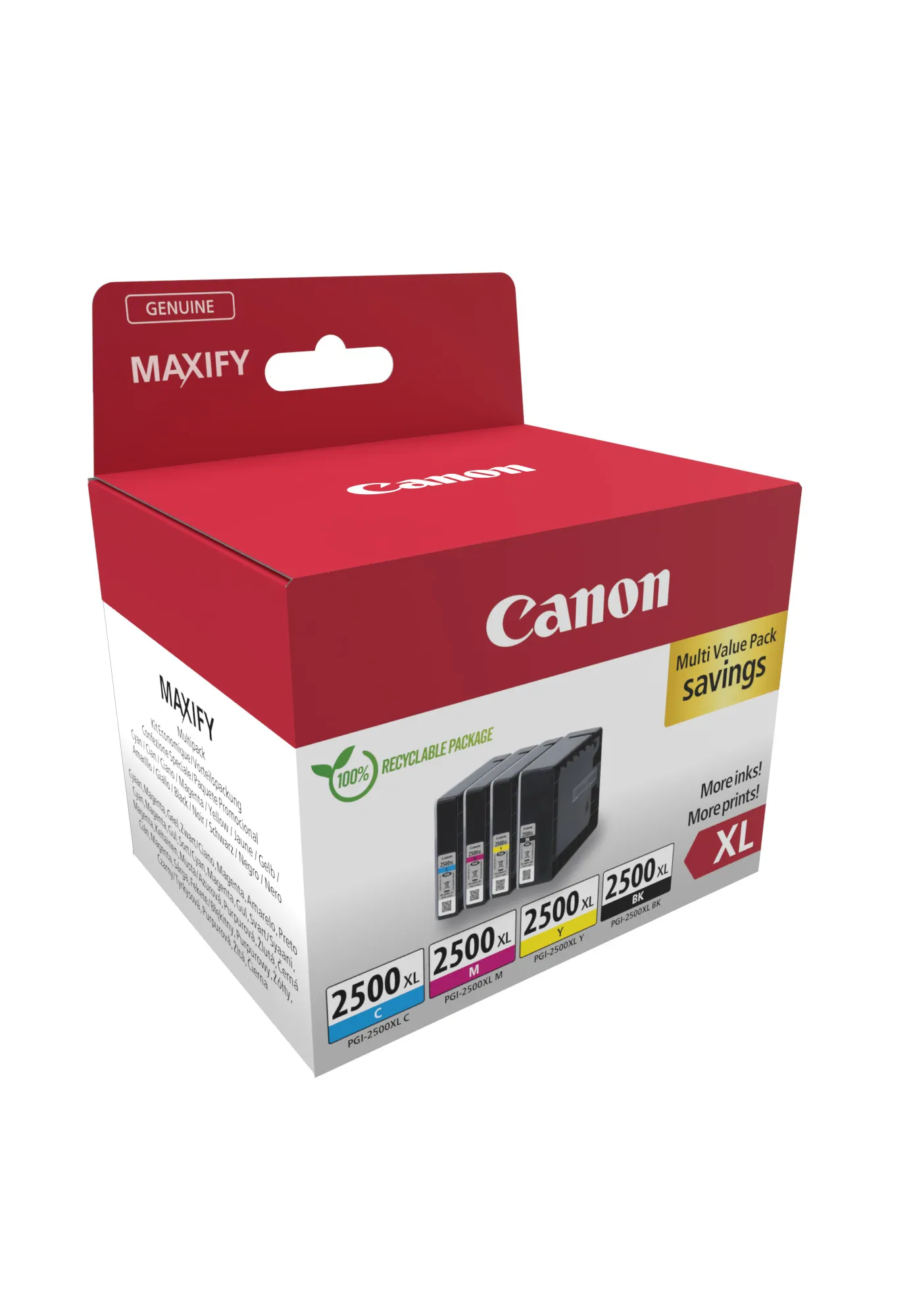 Canon PGI-2500XL inktcartridge Hoog (XL) rendement Zwart, Cyaan, Magenta, Geel – afbeelding 3