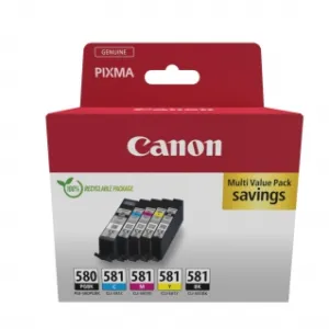 Canon PGI-580 inktcartridge Zwart, Blauw, Cyaan, Magenta, Geel
