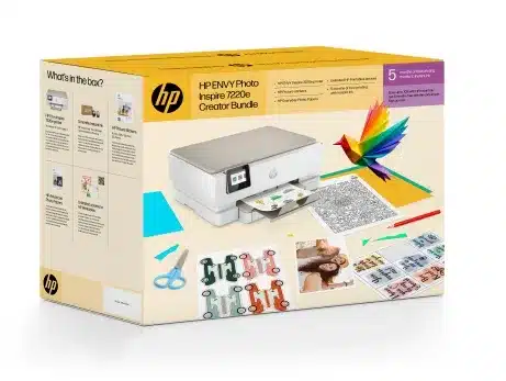 HP Creator box - ENVY 7220e A4 inkjet printer 15 ppm Wifi + fotopapier + sticker